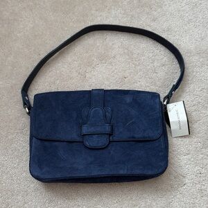 Banana Republic Midnight Blue Suede Shoulder Bag